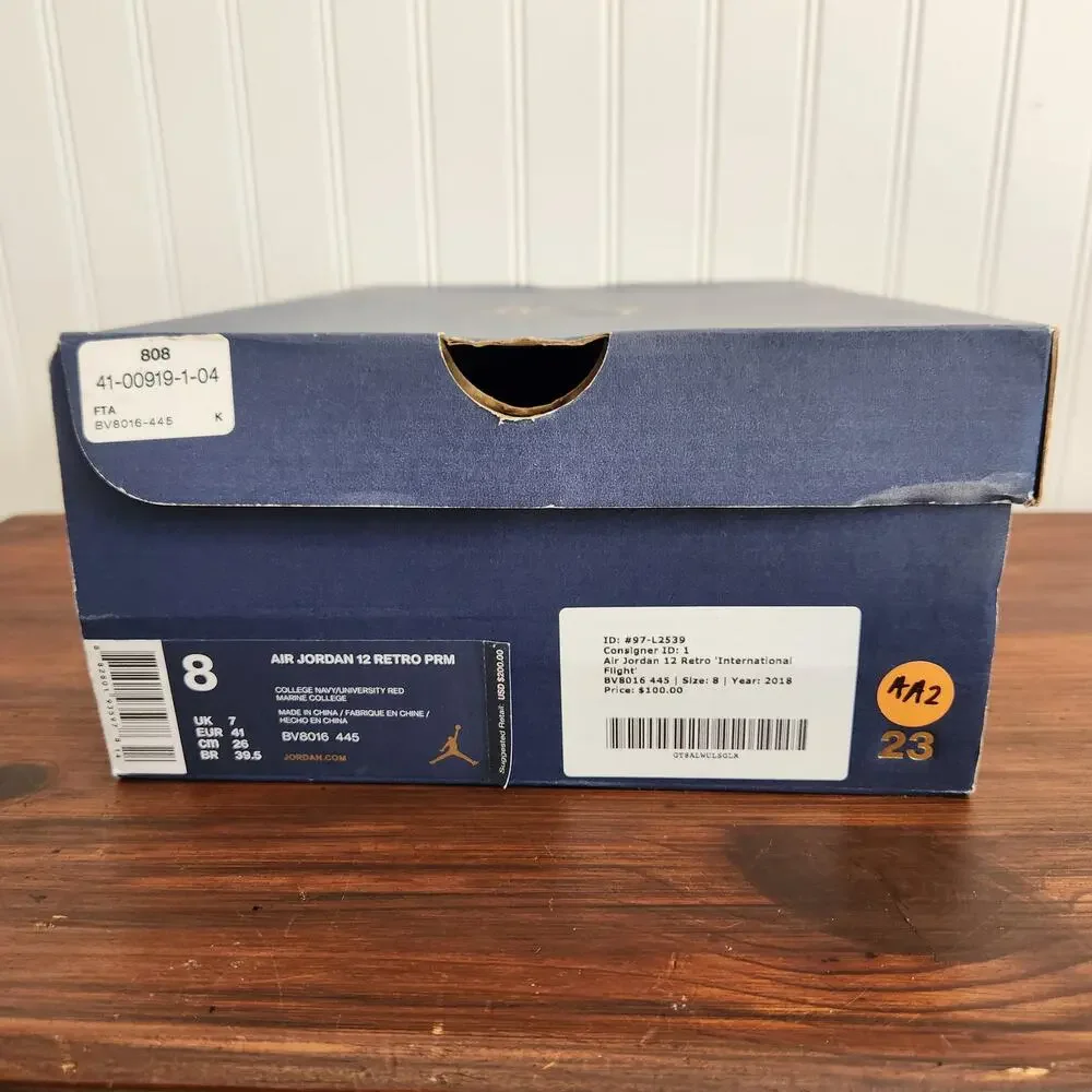Jordan 12‎ Men's Size 8M International Blue/White Pre-owned Good Clean